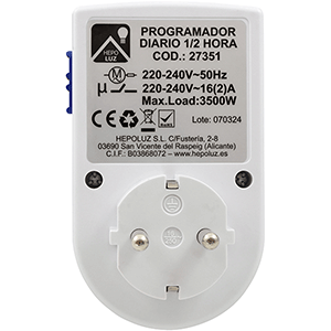 RELOJ PROGRAMADOR ELECTRICO MECANICO 220-240VAC 1/2HORA hover