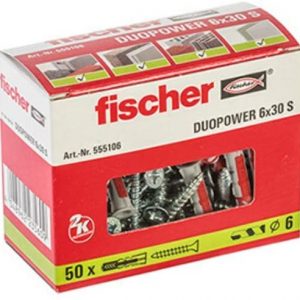 TACO DUOPOWER 6MM CAJA 50UND+TORNILLOS FISCHER