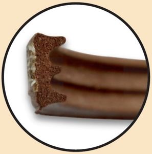 BURLETE PUERTA/VENTANA TIPO «E» ADHESIVO 9X4MM 6MTS MARRON hover