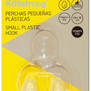 PERCHA ADHESIVA PLASTICA PEQUEÑA TRANSPARENTE 24X35MM 3UND hover
