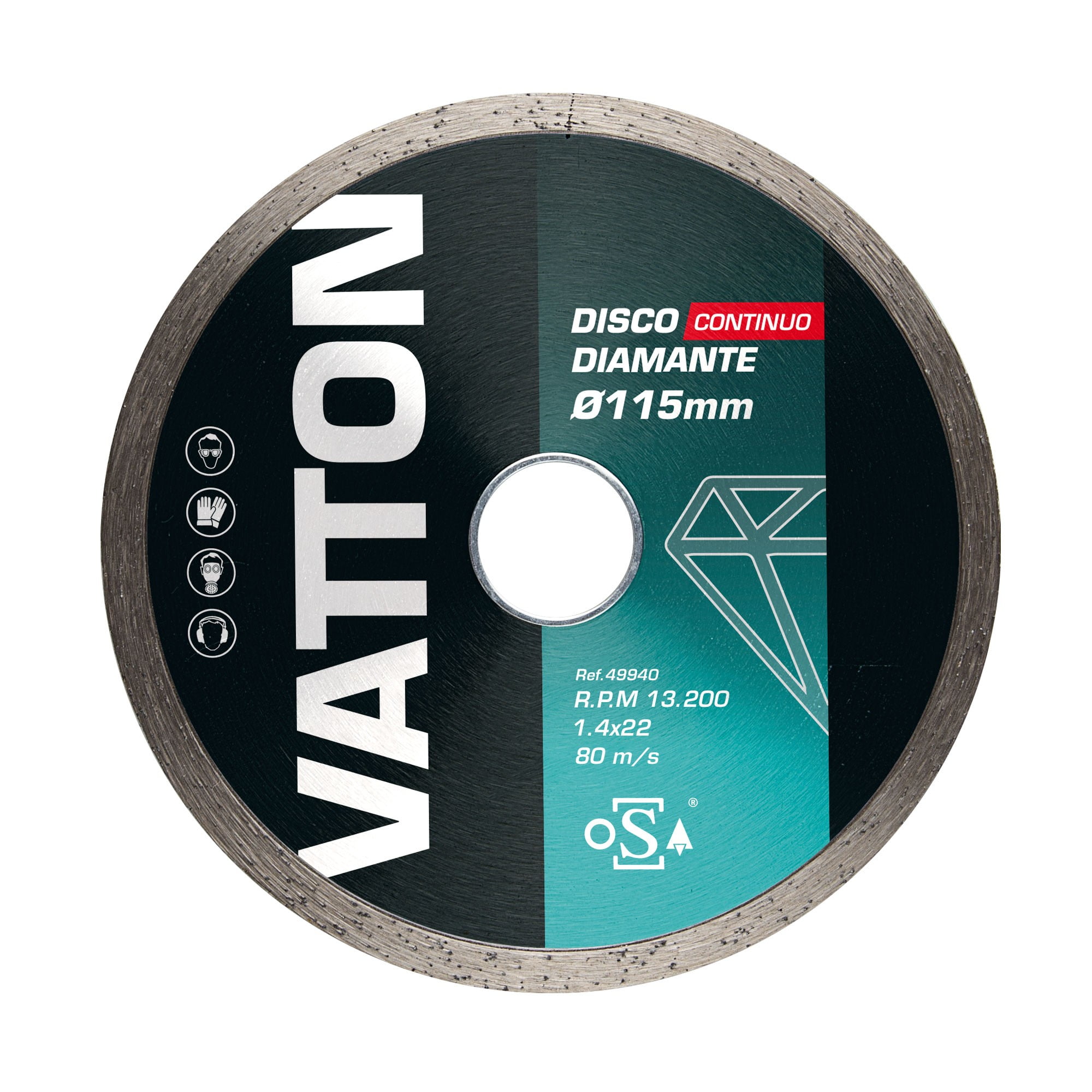 VATTON-DISCO CONTINUO DIAMANTE Ø115MMx1x4MMx22MM