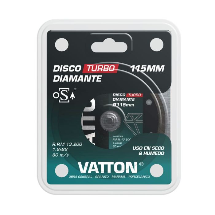 VATTON-DISCO TURBO DIAMANTE Ø115MMX1,2MMX22MM hover