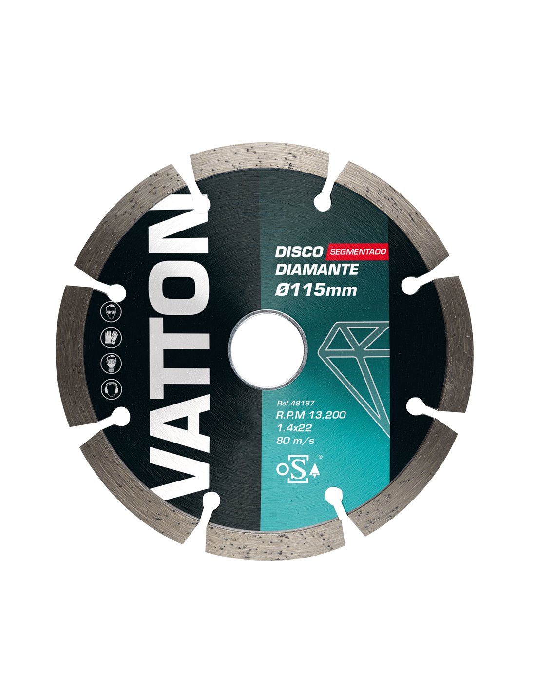 VATTON-DISCO SEGMENTADO DIAMANTE Ø115MMX1,4MMX22MM