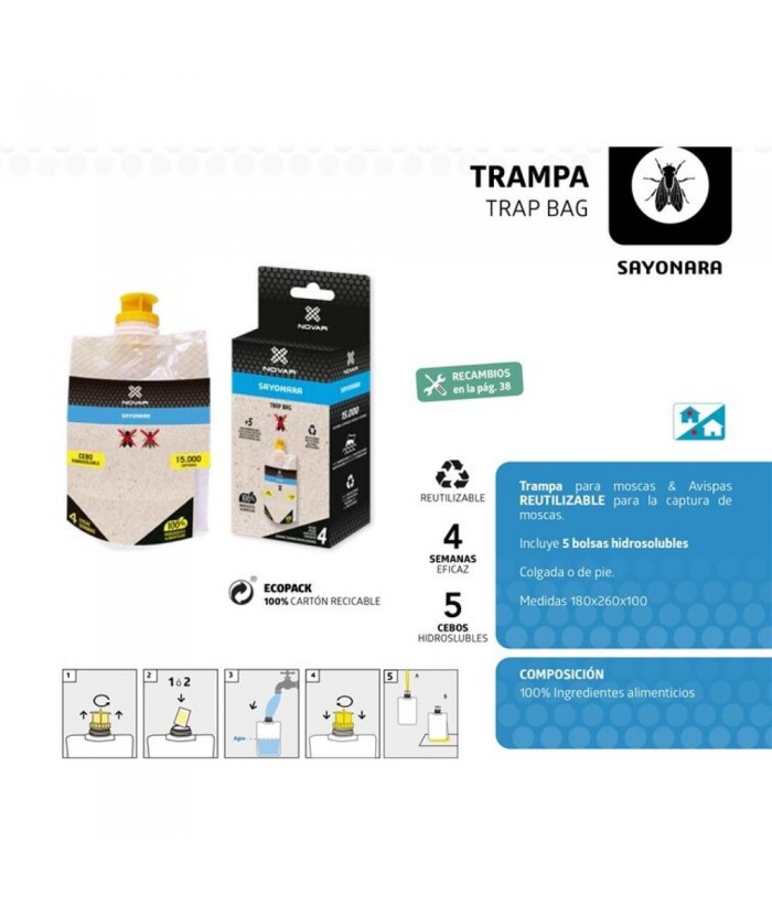 TRAMPA MOSCAS TRAP BAG SAYONARA hover