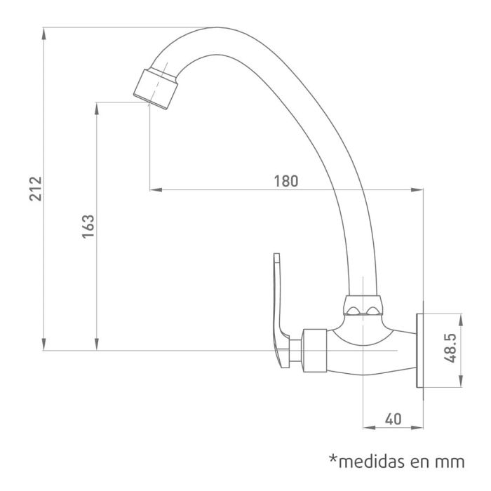 ARTIC – GRIFO FREGADERO PARED CAÑO ALTO CARTUCHO INDIC hover