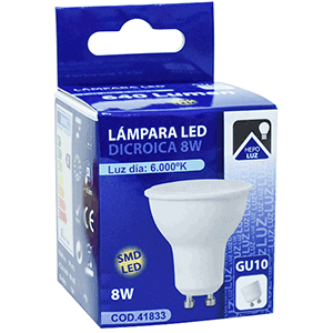 HEPO LAMPARA DICROICA GU10 LED 8W 6000K hover