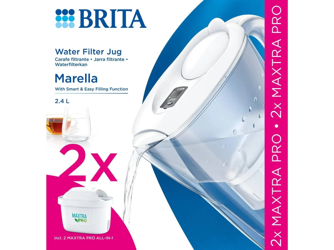 BRITA JARRA MARELLA BLANCA+2 FILTRO MAX