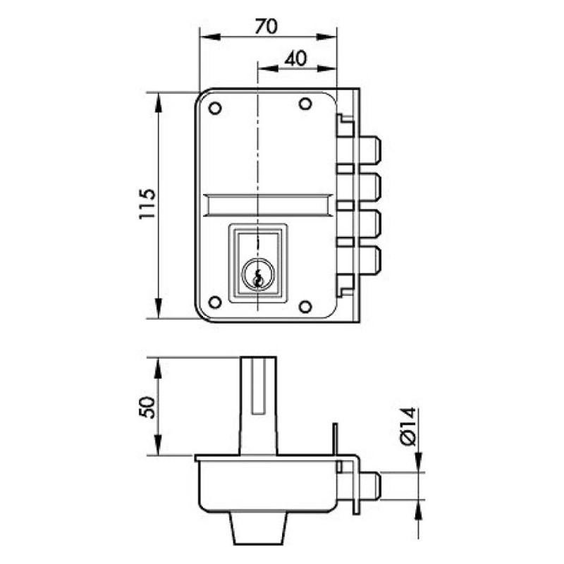 AZBE-CERRADURA 8-0 HN DR SOBREPUESTA hover