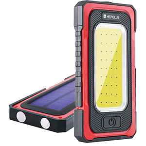 HEPOLUZ LINTERNA LED SOLAR RECARGABLE 13W USB+IMAN+GANCHO