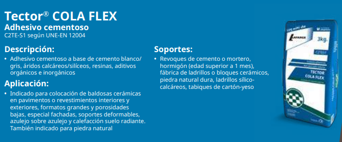 TECTOR CEMENTO COLA FLEXIBLE 3KG hover