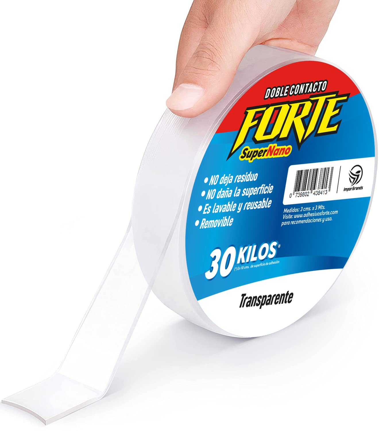 FORTAPE – DOBLE CONTACTO 3CMX3MT TRANSPARENTE