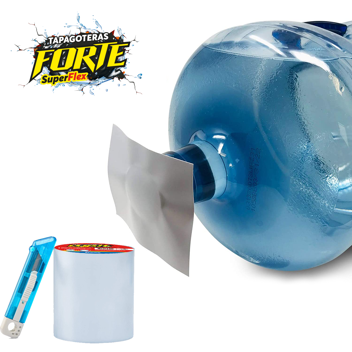 FORTAPE – PARCHE GOTERA 10CMX1,5MT NEGRO O TRANSPARENTE hover