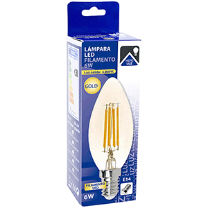 HEPOLUZ BOMBILLA LED FILAMENTO 6W E14 3000K hover