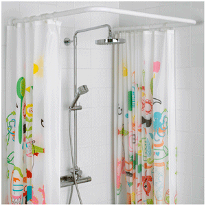 BARRA CORTINERO DUCHA CURVA 22MM 90X90CM BLANCA hover